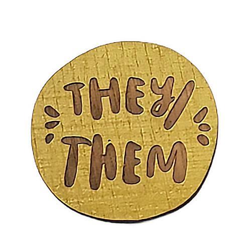 Pronoun Pins - They/Them (Assorted Colors) by Snowmade