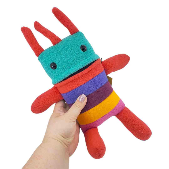 Plush - Mini Creature (Turquoise Red Multi Stripes) by Mr. Sogs
