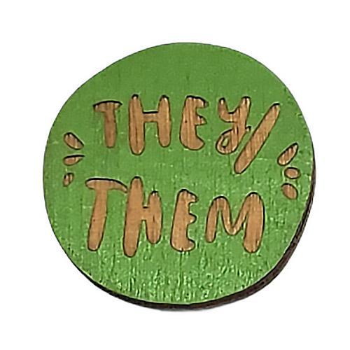 Pronoun Pins - They/Them (Assorted Colors) by Snowmade
