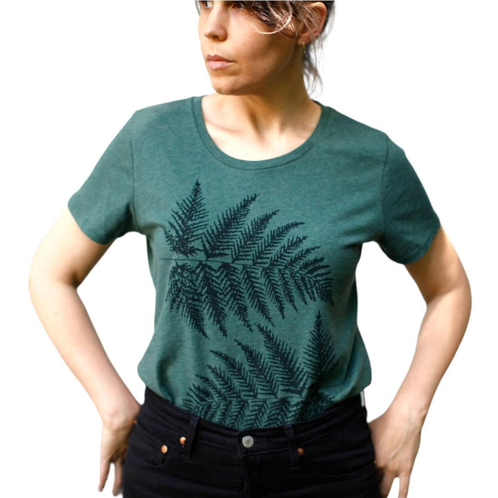 Slim Crew Neck* - Green Fern Leaves by Blackbird Supply Co.