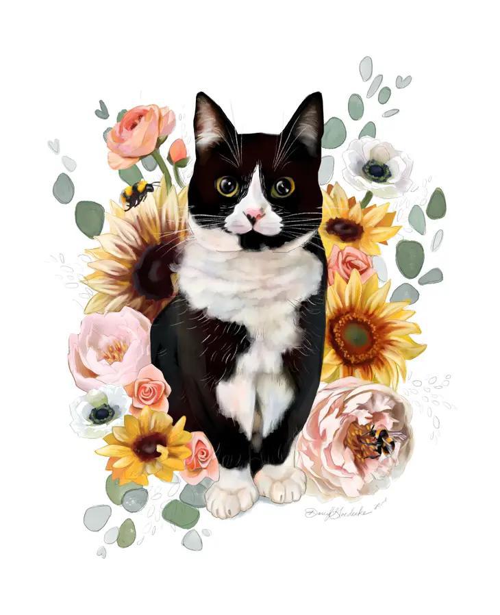 Art Print - 8x10 - Holly the Housecat by Darcy Goedecke