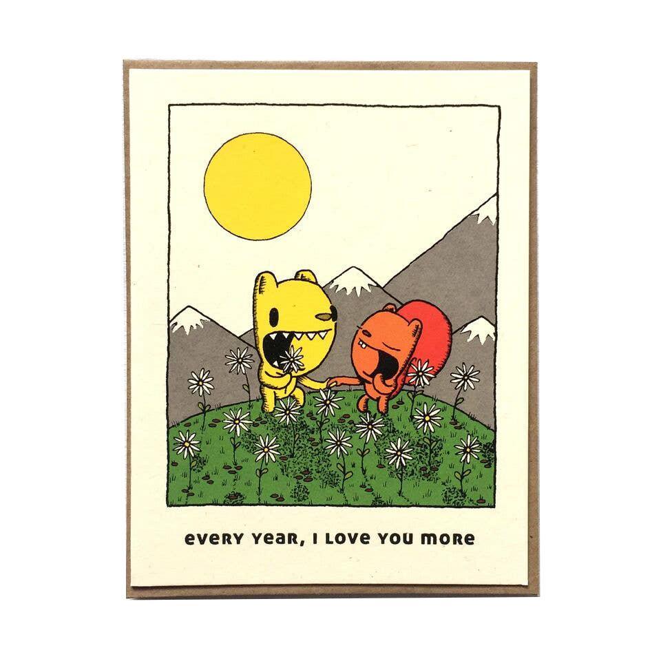 Card - Anniversary - Every Year I Love You More by Everyday Balloons Print Shop
