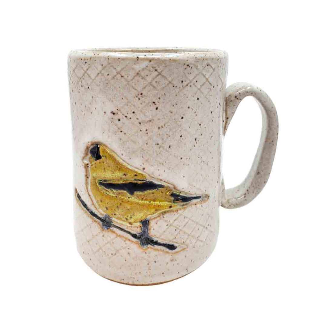 Mug - 16oz - Goldfinch Patterned Ceramic Mug (A or B) by White Squirrel Clayworks