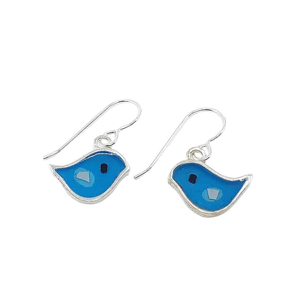 Earrings - Single Birds (Turquoise) by Happy Art Studio