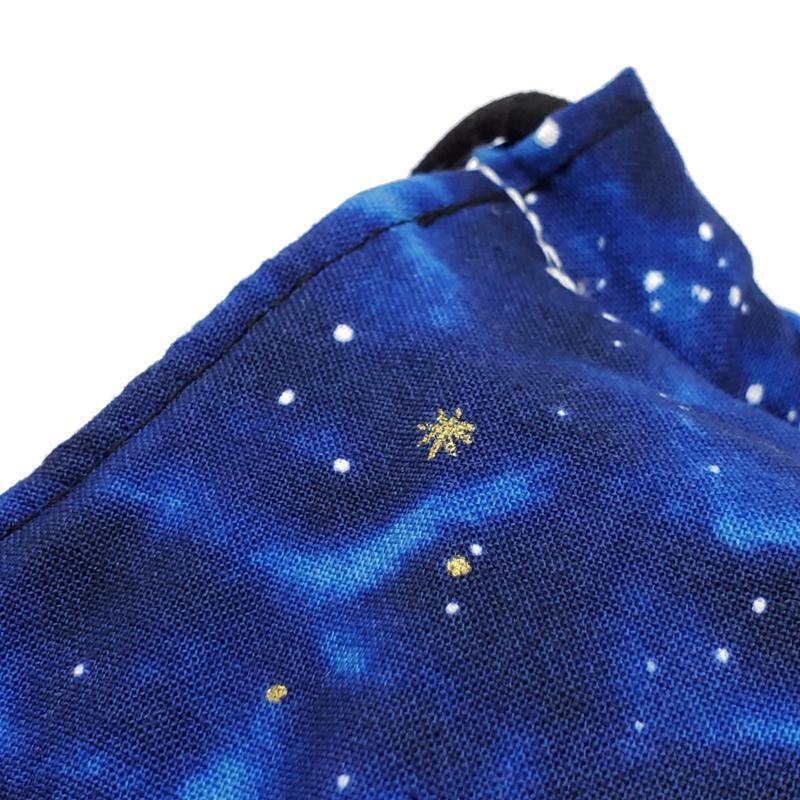 Small - Blue Galaxy Gold Stars (Black or White Lining) by imakecutestuff