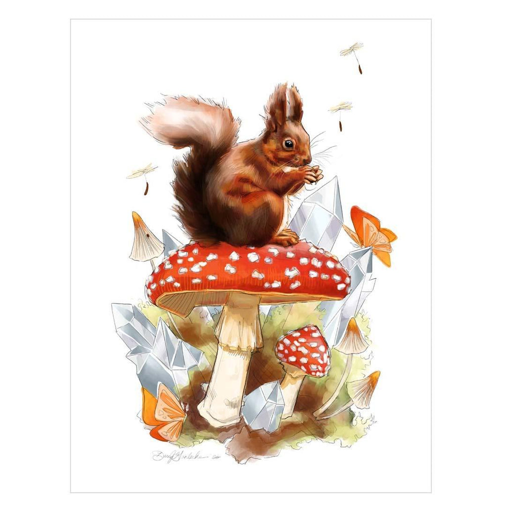 Art Print - 8x10 - Woodland Squirrel by Darcy Goedecke