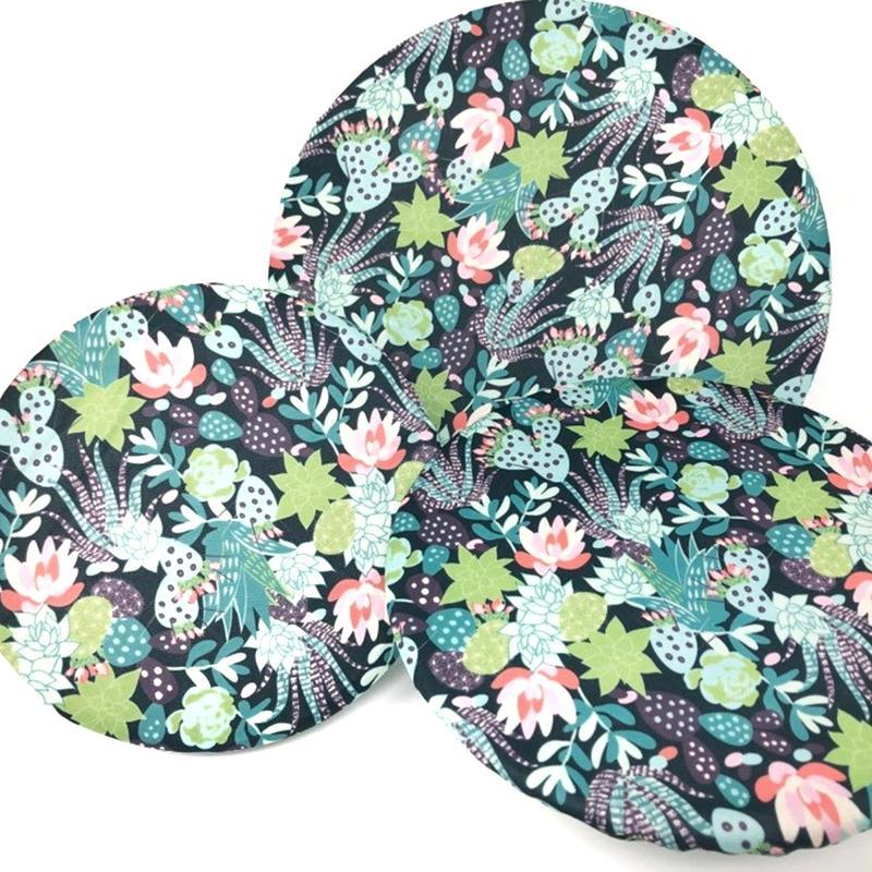 Bowl Covers - Bloomin Cactus and Succulents Set of 3 by Semi-Sustainable Goods