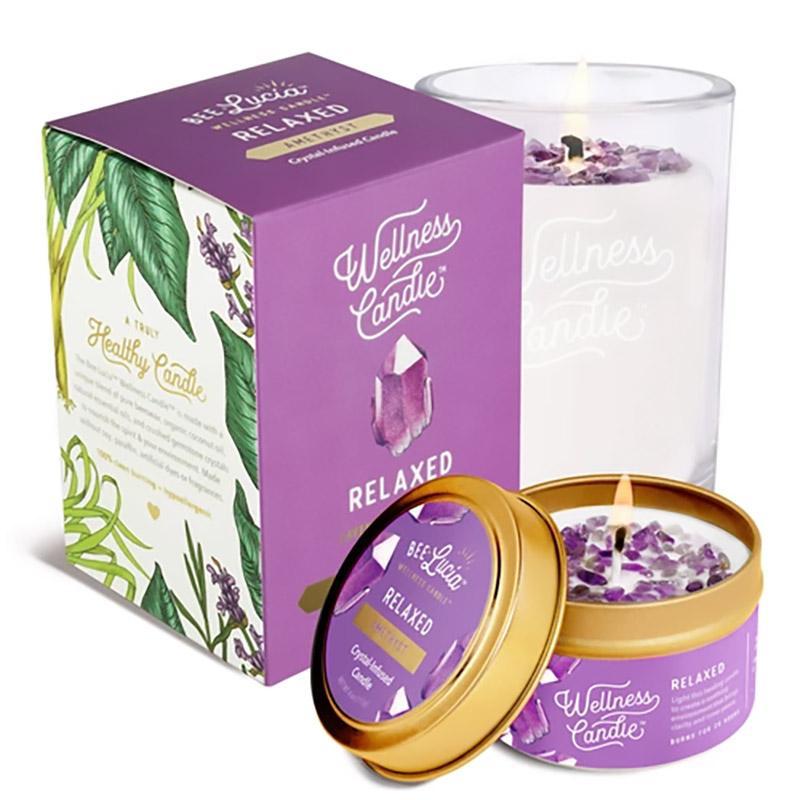 Candle 4oz - Amethyst (Relaxed) 4oz Travel Tin by Bee Lucia