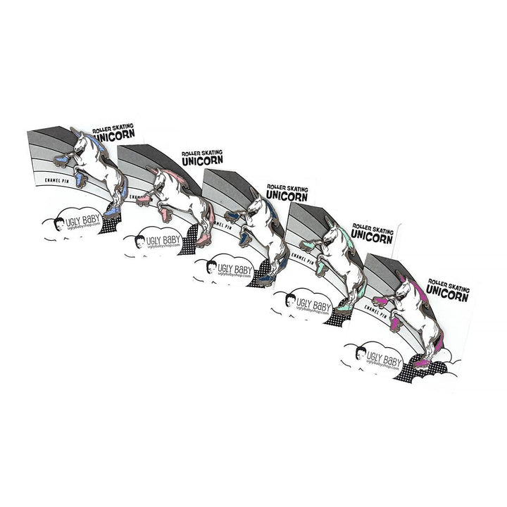 Enamel Pin - Roller Skating Unicorn (Assorted) by Ugly Baby
