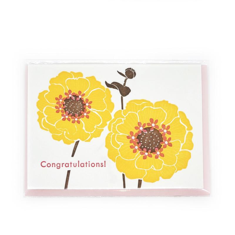 Card - Congratulations - Zinnias Congratulations by Ilee Papergoods