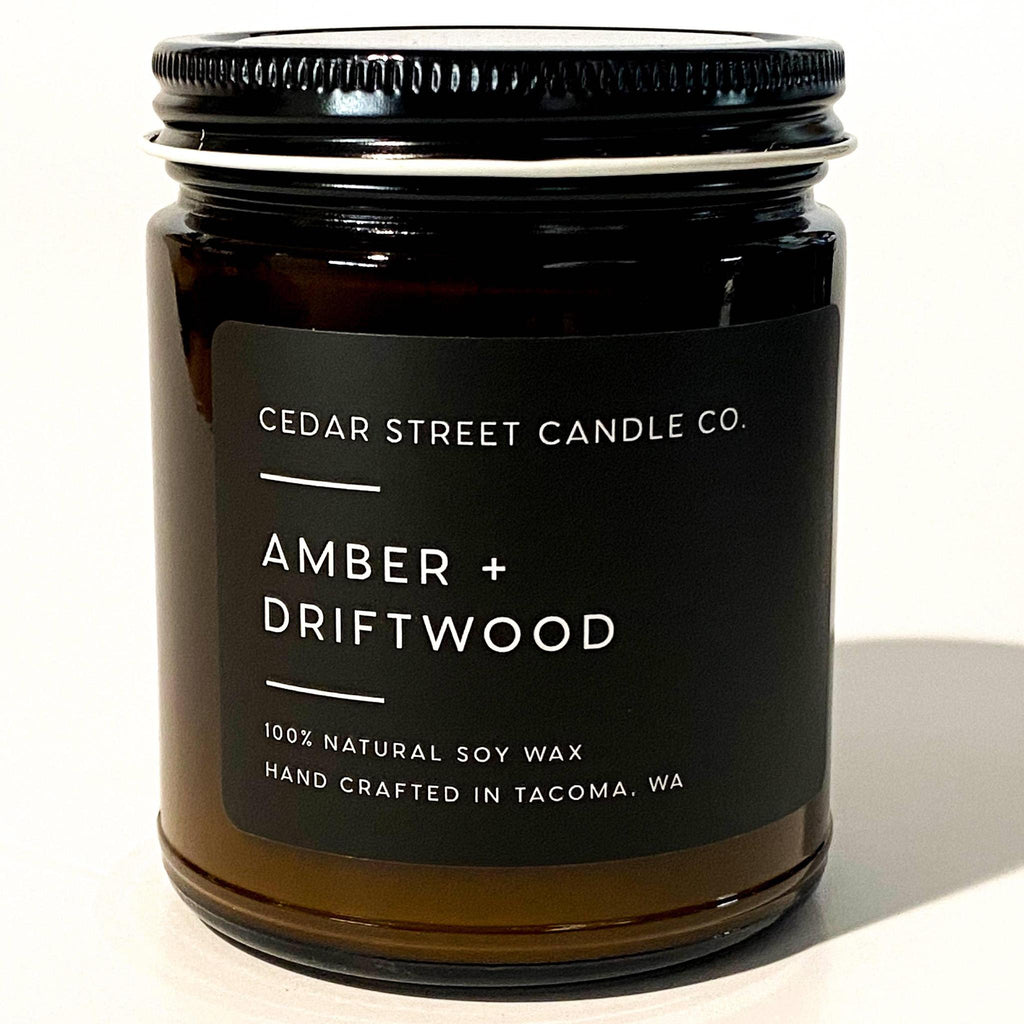 Candle 7oz - Amber & Driftwood by Cedar Street Candle Co.