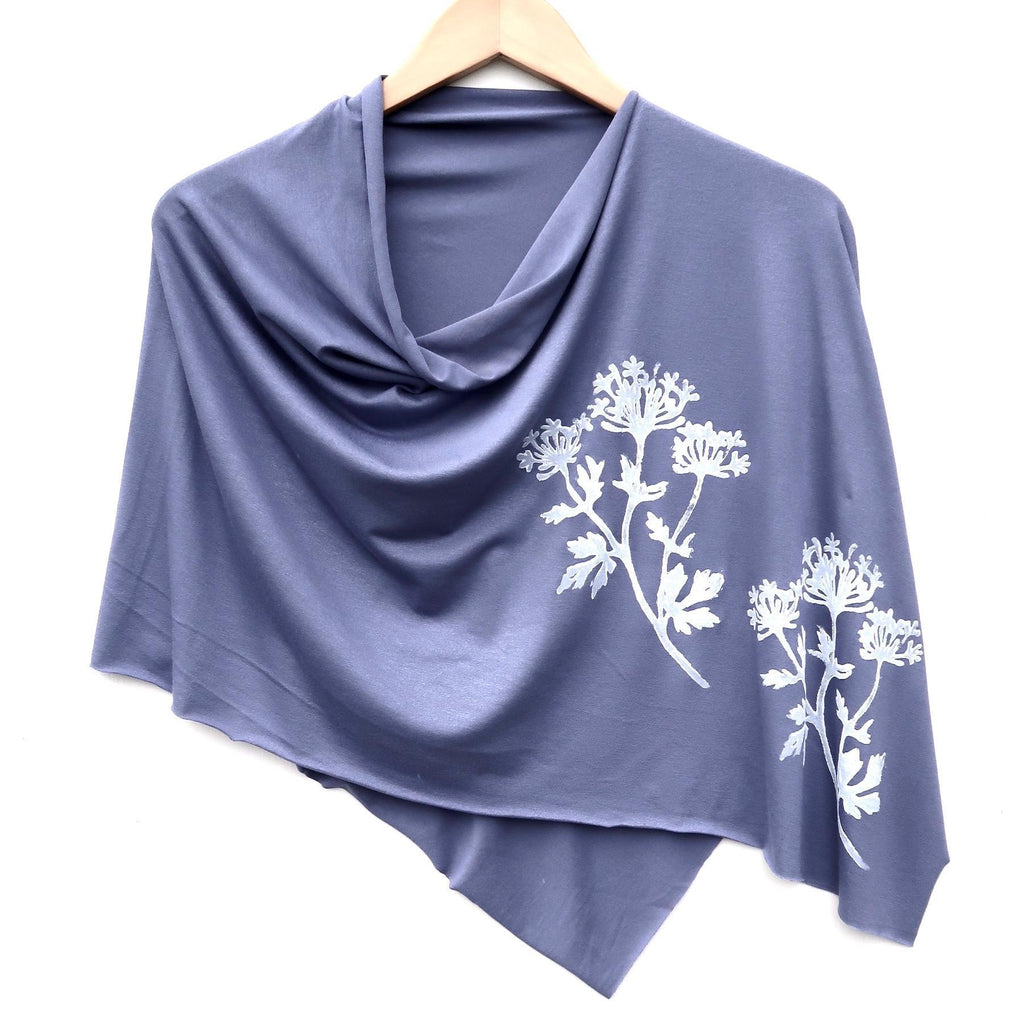 Poncho - Soft Blue (Black or White Ink) by Windsparrow Studio