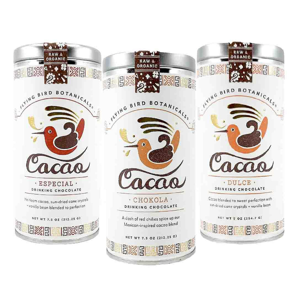 Hot Chocolate Bundle - Set of 3 Cocoa Tins by Flying Bird Botanicals