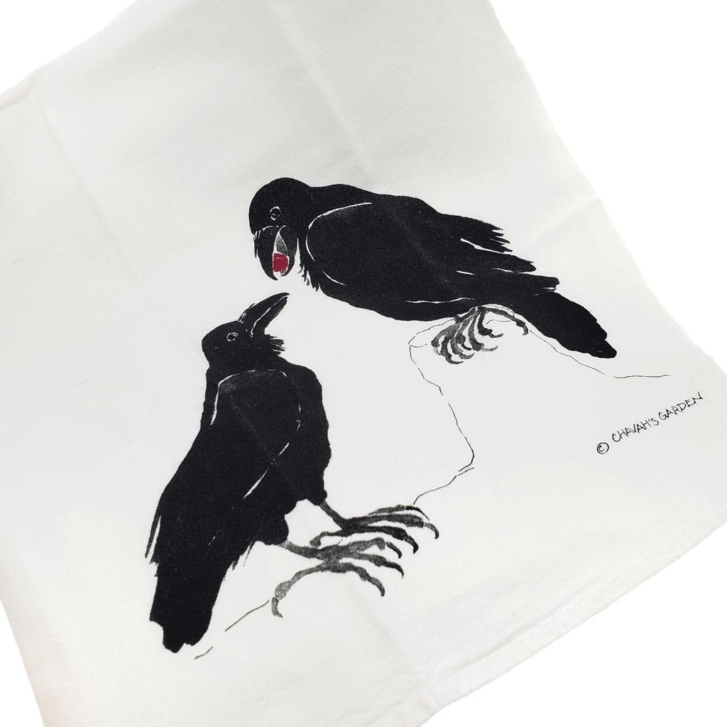 Tea Towel - Ravens by Chavah's Garden