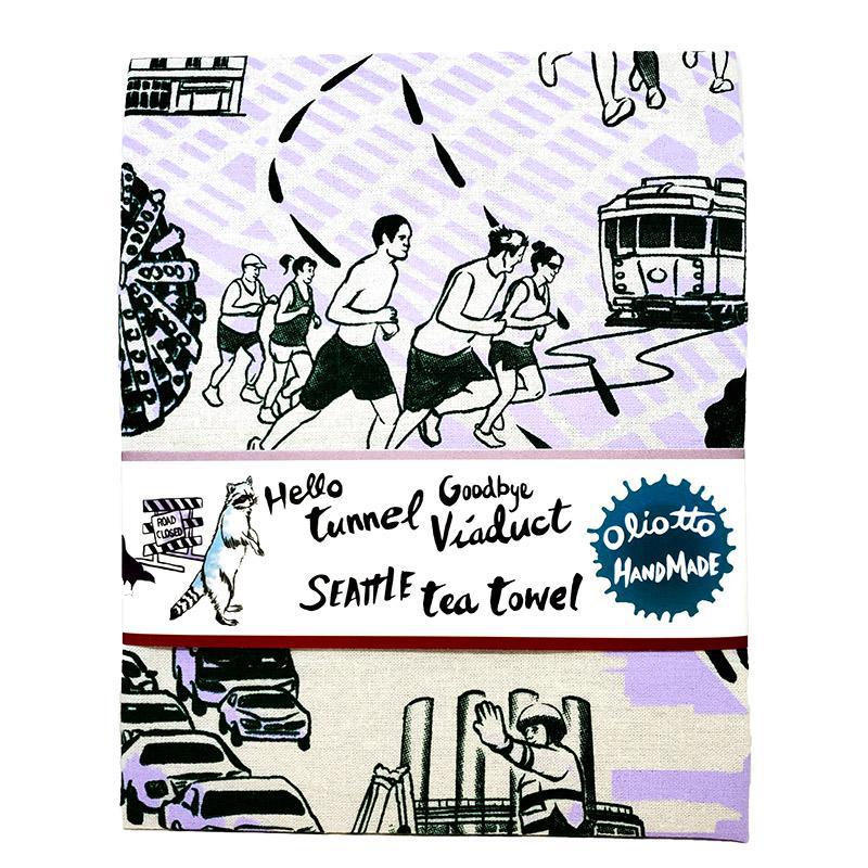 Tea Towel - Viaduct Green Lavender by Oliotto