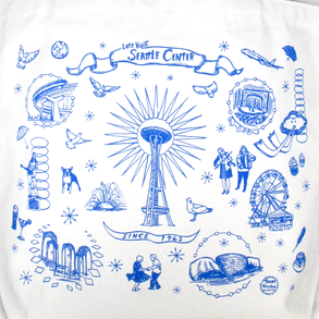 Tea Towels - Seattle Center by Oliotto