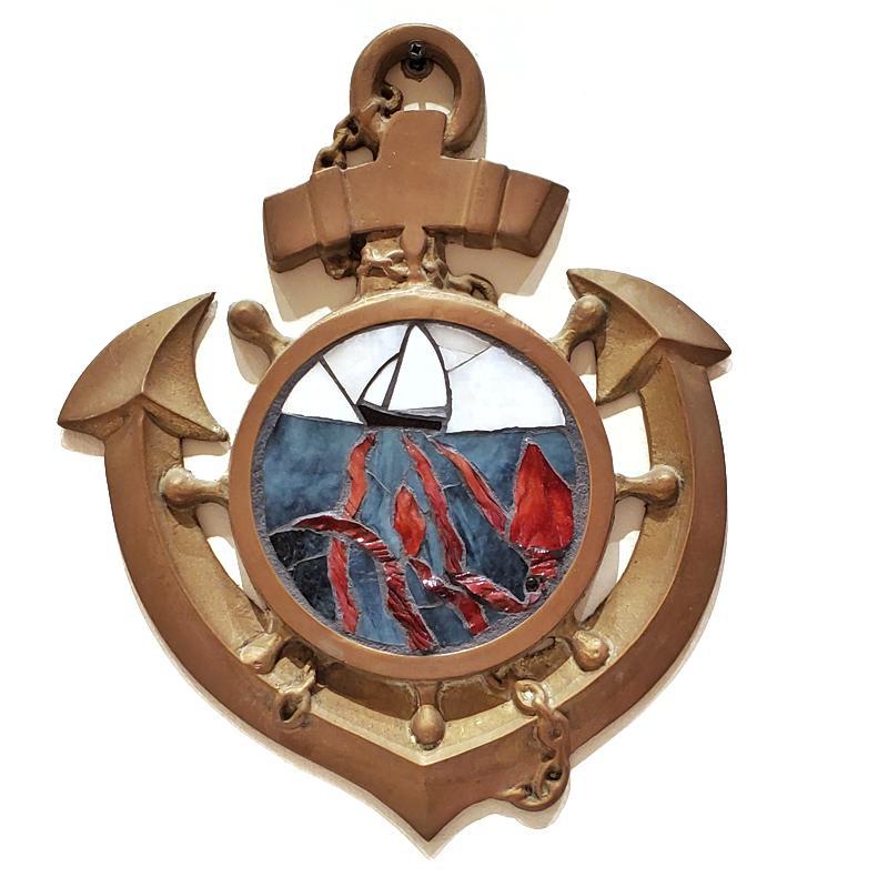 Wall Art - Kraken Anchor Mosaic by XV Studios