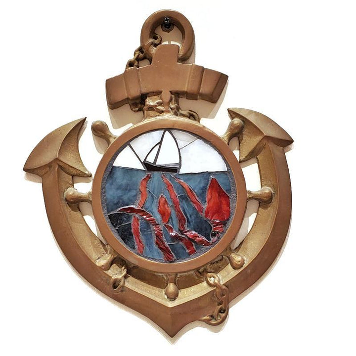 Wall Art - Kraken Anchor Mosaic by XV Studios