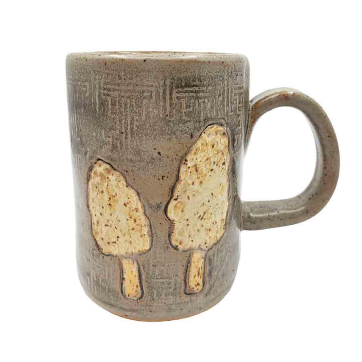 Mug - 16oz - Morel Mushroom Green Ceramic Mug by White Squirrel Clayworks
