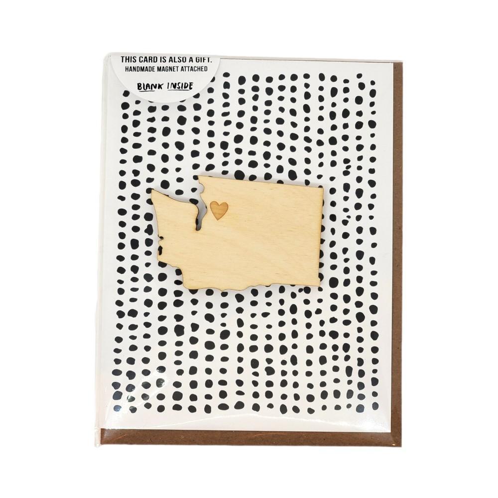 Magnet Card - WA State Natural Heart Over Seattle by SnowMade