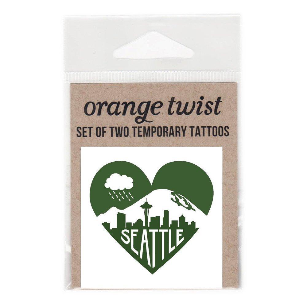 Temporary Tattoos - Seattle Love (Set of 2) by Orange Twist