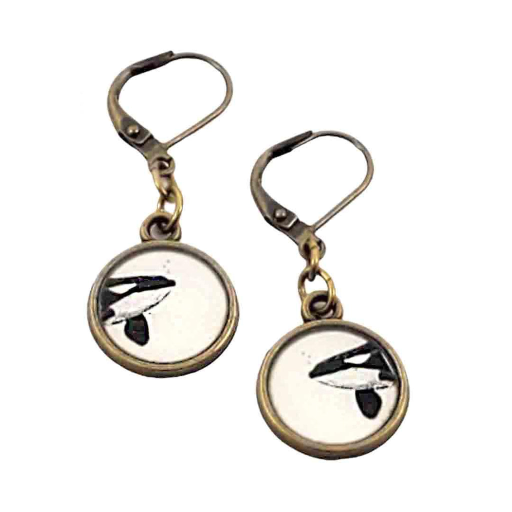 Earrings - Orca Antiqued Brass by Christine Stoll | Altered Relics