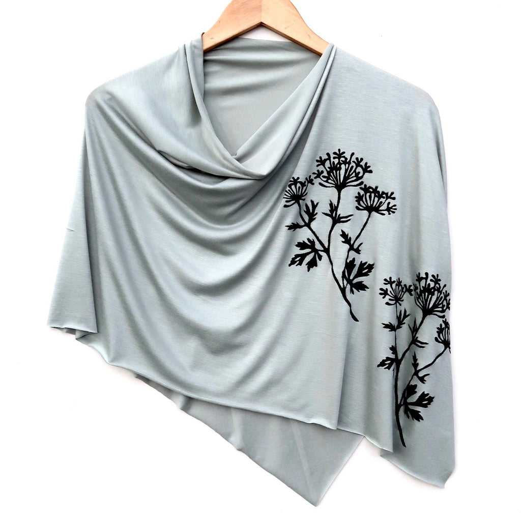 Poncho - Sage (Black or White Ink) by Windsparrow Studio