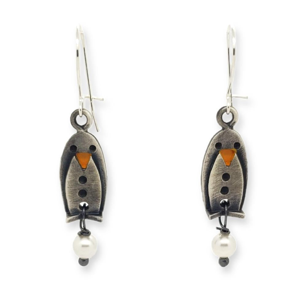 Earrings - Penguins (Sterling Silver) by Chickenscratch