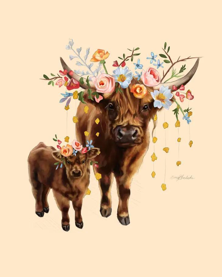 Art Print - 8x10 - Highland Cows by Darcy Goedecke