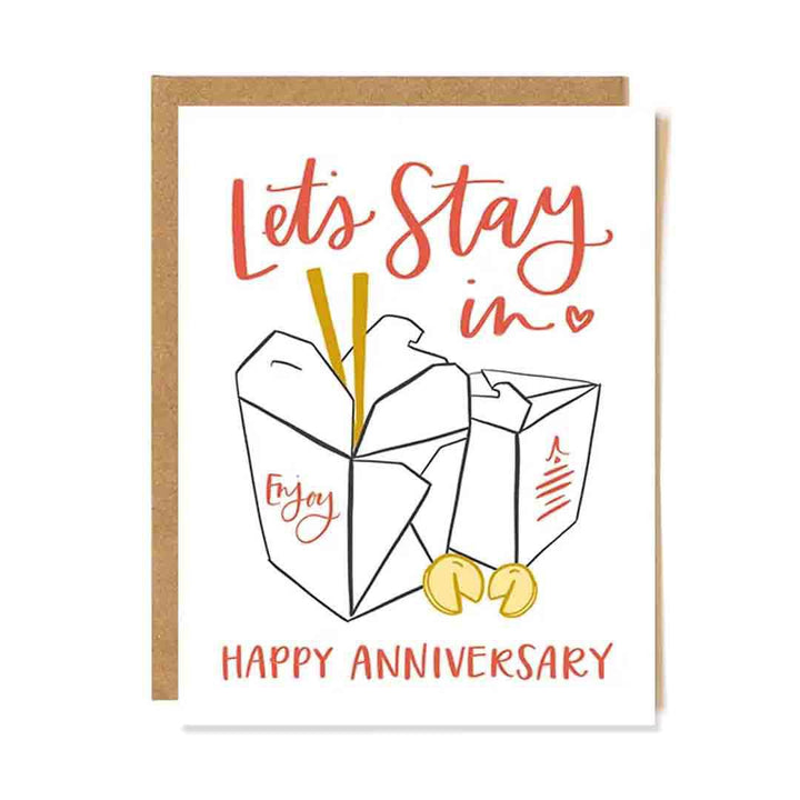 Card - Anniversary - Let's Stay In Letterpress by 1Canoe2