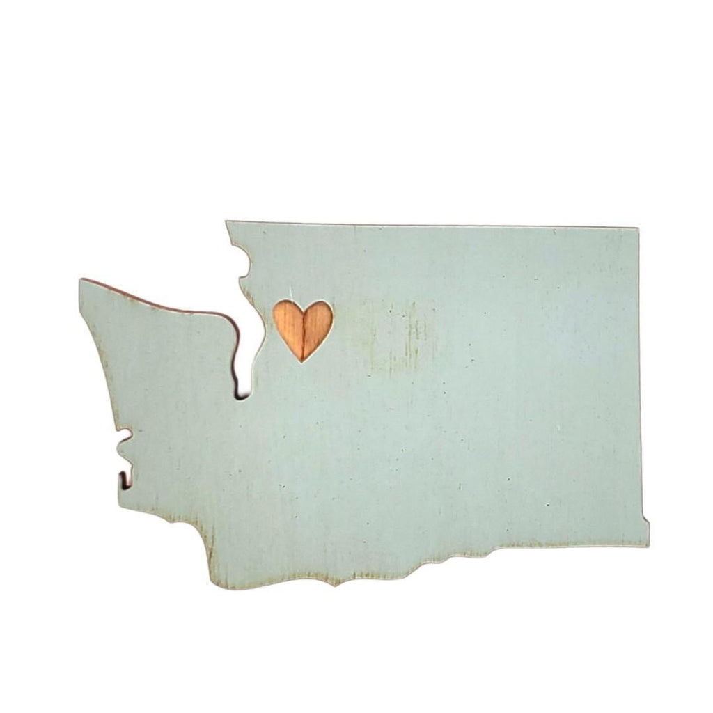 Magnets - Small - WA State Heart Over Seattle (Asst Colors) by SnowMade