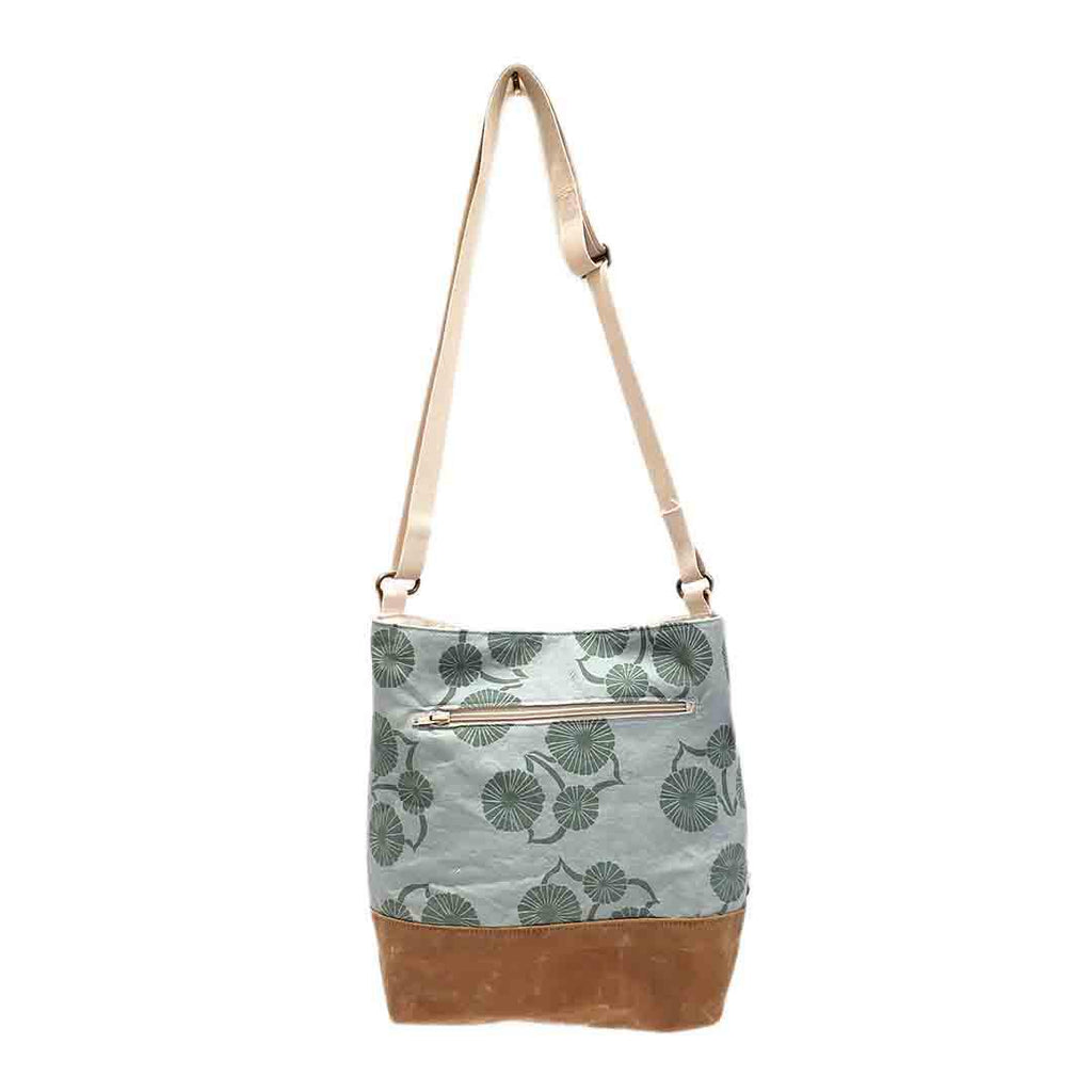 Bag - Large Cross-Body in Mealy Bonnet (Pale Green) by Emily Ruth Prints