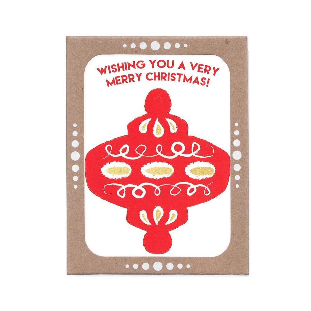 Card Set of 6 - Holiday - Red Ornament by Orange Twist