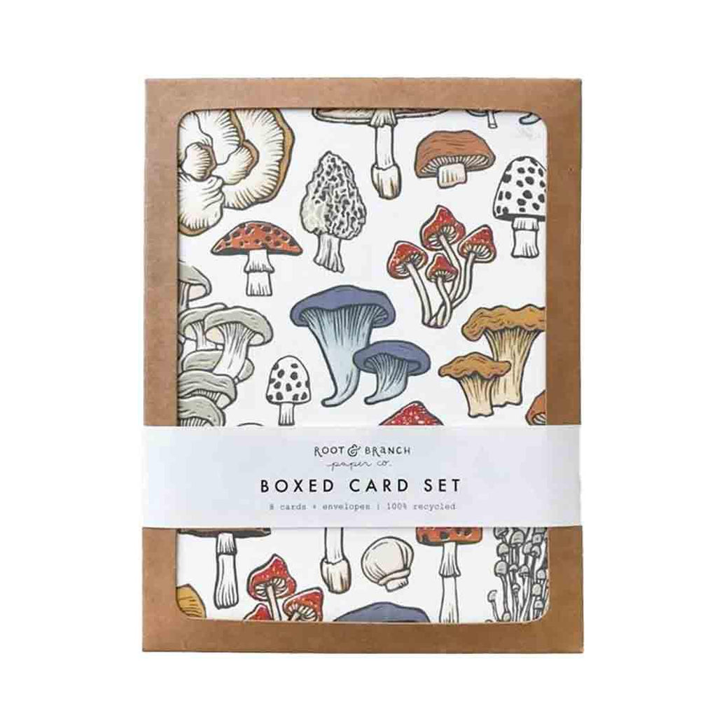 Card Set of 8 - All Occasion - Mushroom & Fungi by Root and Branch Paper Co.