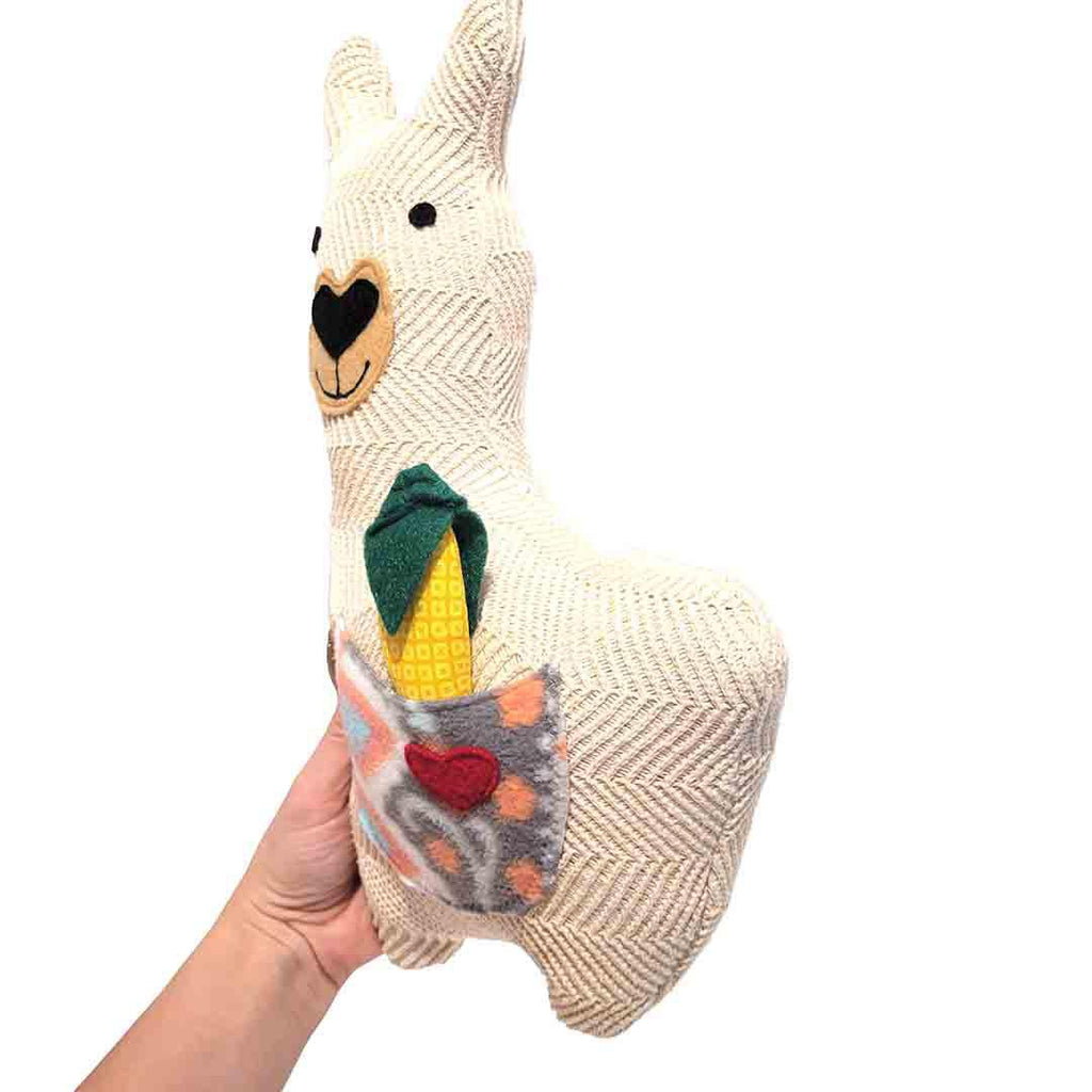 Plush - Llama with Corn Cob Treat by Happy Groundhog Studio