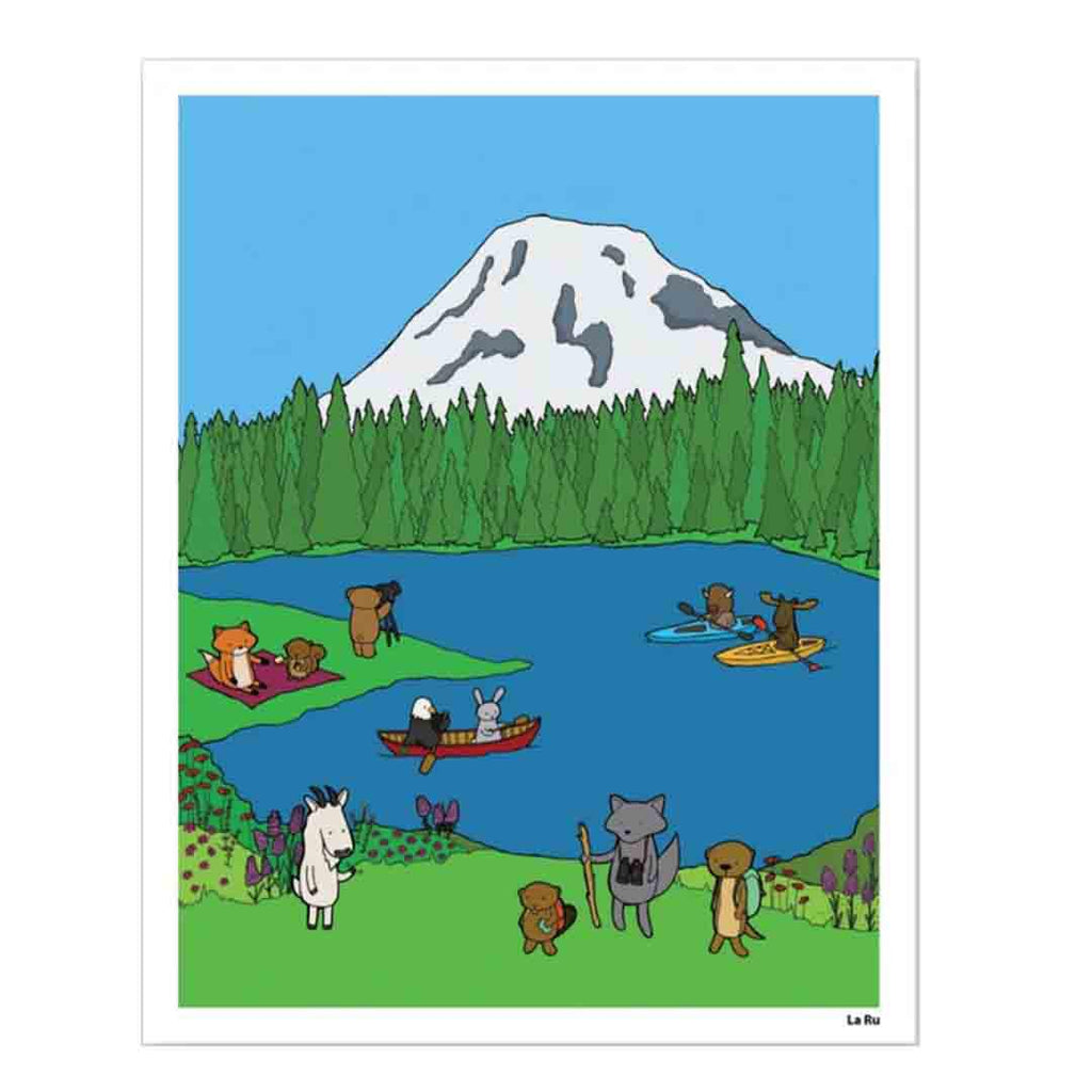 Art Print - Mt Rainier and Friends (Assorted Sizes) by LaRu