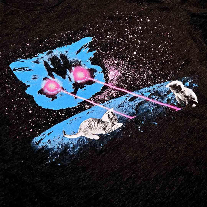 Adult Tee - Meta Laser Cat Heathered Black by Ugly Baby