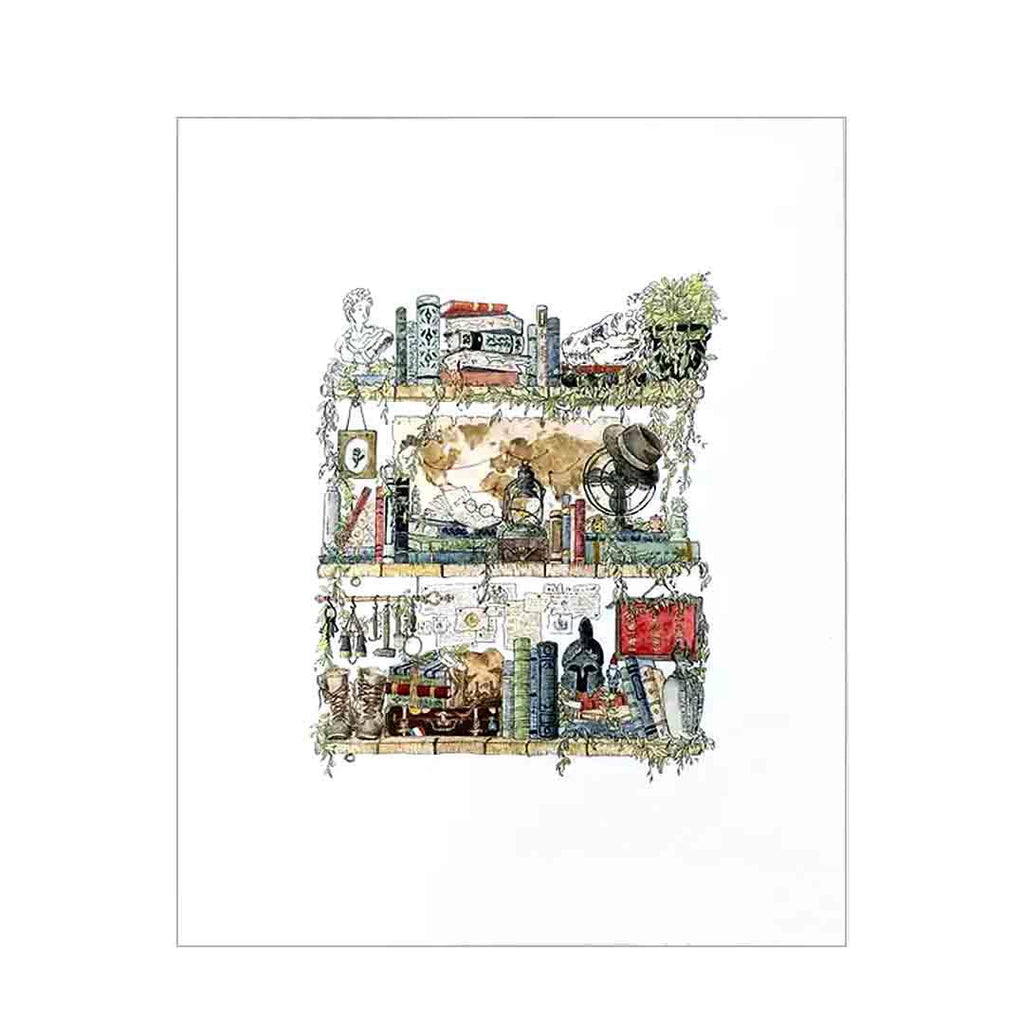 Art Print - 8x10 - The Archaeologist's Shelves by Lizzy Gass