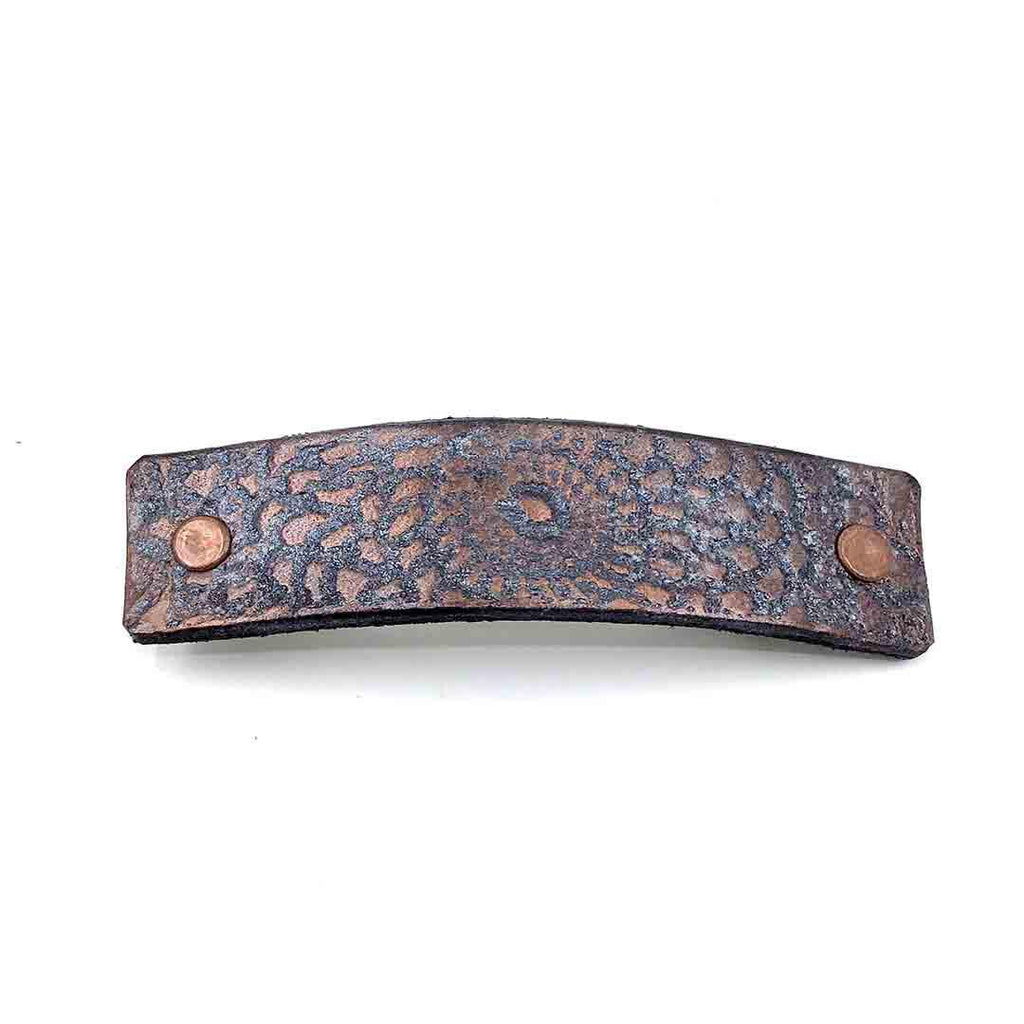 Barrette - Mandala Lace Embossed Bronze Leather by PlatypusMax