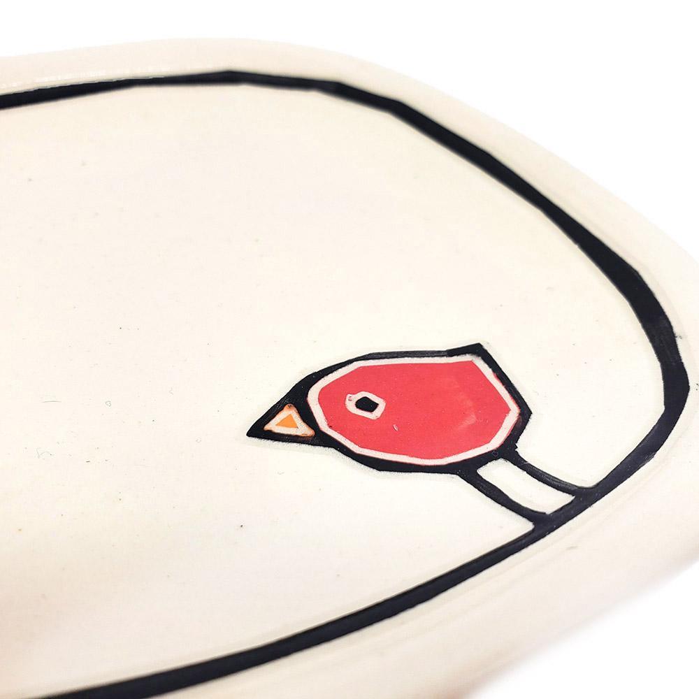 Small Plate - Red Bird Dish by Susan Stone Design
