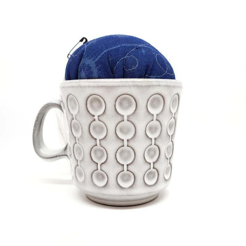 Pincushion - Large - Mod Dotty White Mug by Wise Craft