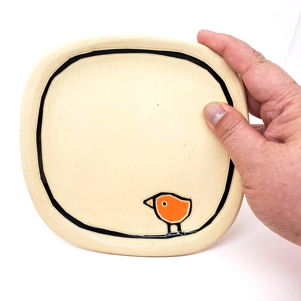 Small Plate - Orange Bird Dish by Susan Stone Design