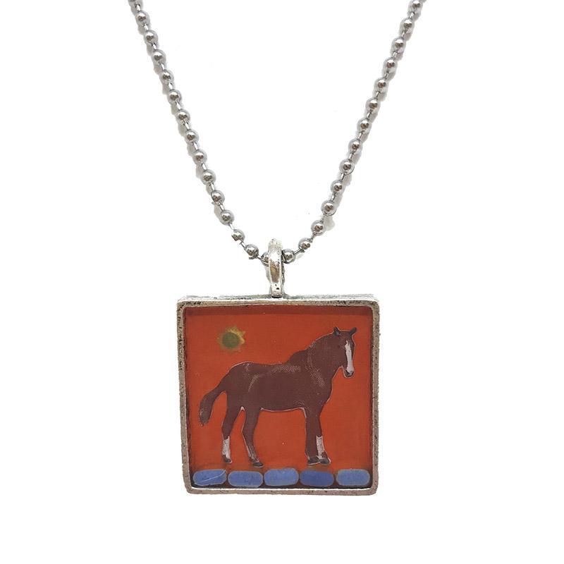 Necklace - Horse ala Orange Pendant by XV Studios
