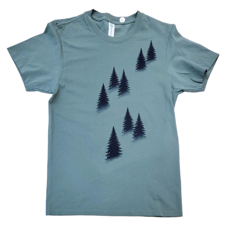 Short Sleeve - Trees Green Organic Cotton Tee by Uzura