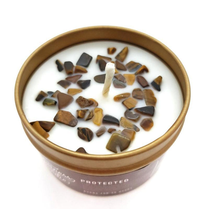 Candle 4oz - Tiger Eye (Protected) 4oz Travel Tin by Bee Lucia