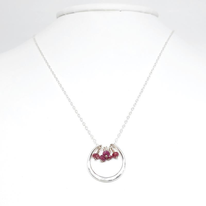 Necklace - Serena Ruby Sterling Silver by Foamy Wader
