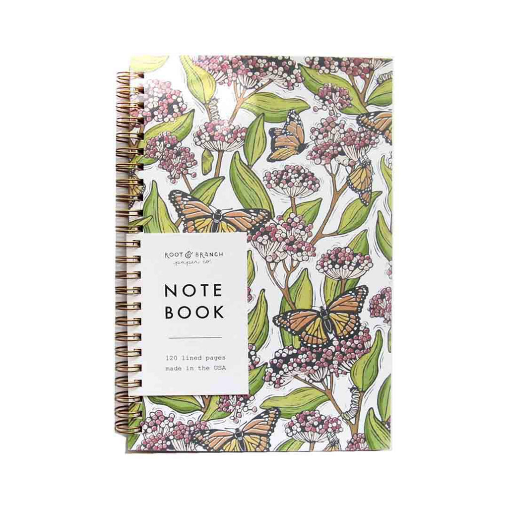 Notebook - Monarch & Milkweed Spiral Bound Journal by Root and Branch Paper Co.