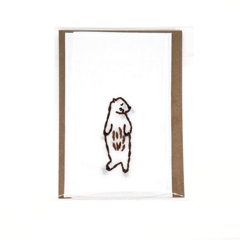Hankie - Embroidered Otter by Wren Bird Arts