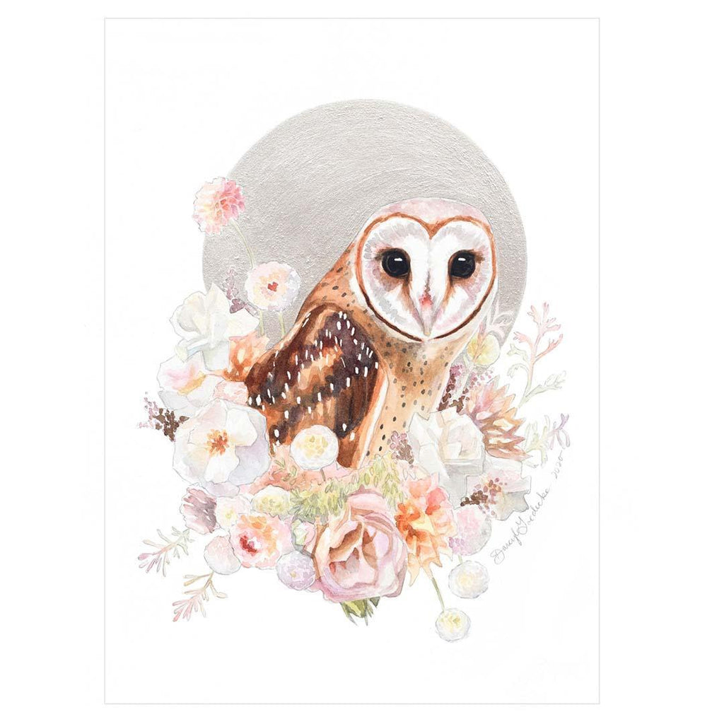 Art Print - 8x10 - Pearl Owl by Darcy Goedecke