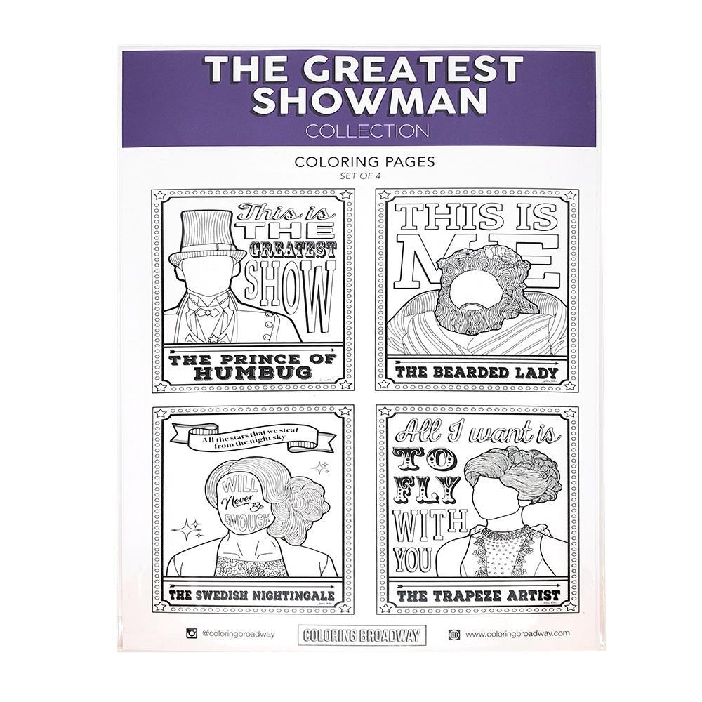 Coloring Pages -Set of 4 - The Greatest Showman by Coloring Broadway